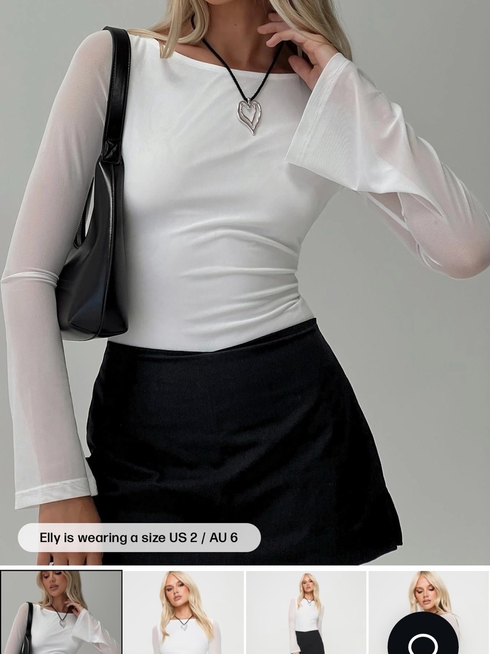 Princess Polly Ivory Deep-V Long Sleeve Bodysuit